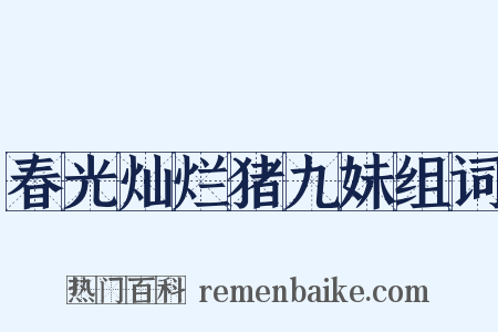 春光灿烂猪九妹组词是什么意思的图片